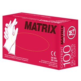 MATRIX перчатки нитриловые 3,5 гр. Розовые