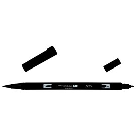 Маркер-кисть brush pen N25 черная сажа